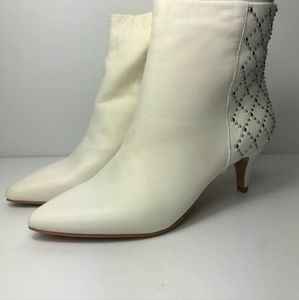 Dolce Vita Off White Leather Heeled Boots